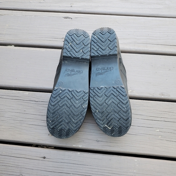 Dansko Professional Black Oiled Leather Platform Chunky Slip-on Clogs 39 - Picture 6 of 9